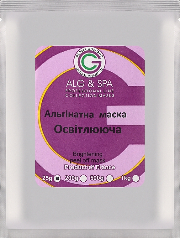 Альгінатна маска освітлювальна для обличчя - ALG & SPA Professional Line Collection Masks Brightening Peel off Mask