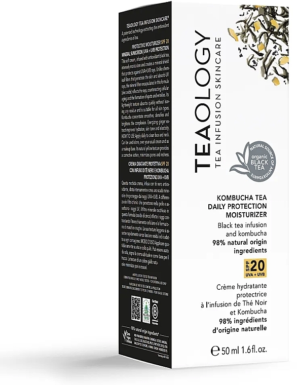 Щоденний захисний зволожувальний крем - Teaology Kombucha Tea Daily Protection Moisturizer SPF20 — фото N2