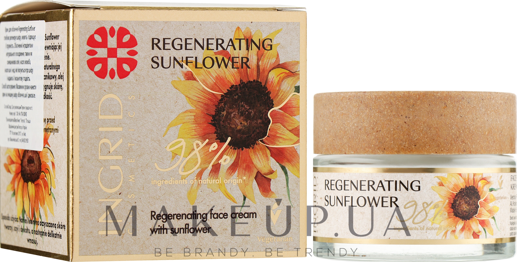 Крем для лица с Подсолнечником + Жожоба + Ши - Ingrid Cosmetics Vegan Regenerating Sunflower — фото 50ml