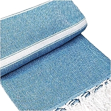 Полотенце для хаммама в полоску, голубое - Yeye  — фото N1
