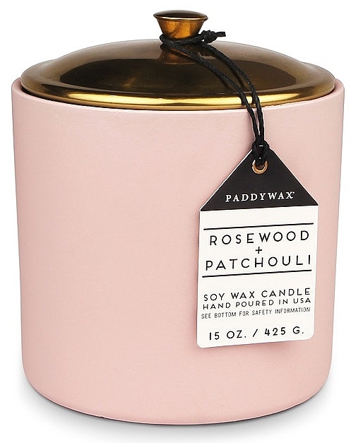 Ароматична свічка "Рожеве дерево та пачулі", 3 ґноти - Paddywax Hygge Ceramic Candle Blush Rosewood & Patchouli — фото N1
