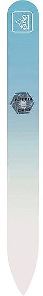 Скляна пилочка для нігтів у чохлі, 14 см, пастельно-блакитна - Erbe Solingen Soft-Touch — фото N1