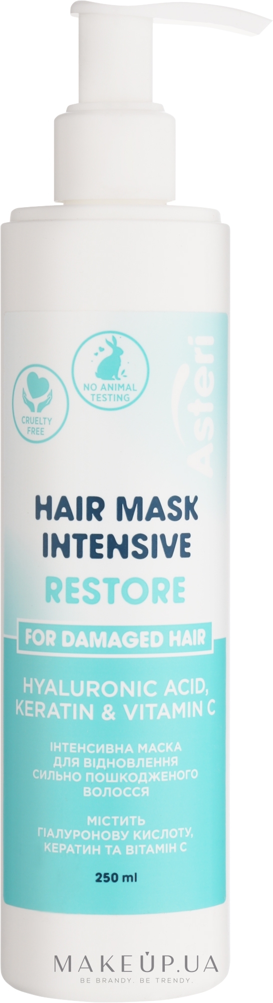 Интенсивная маска для восстановления сильно поврежденных волос - Asteri Restore Intensive Hair Mask — фото 250ml