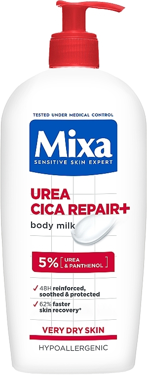 Восстанавливающее молочко с уреей для очень сухой кожи тела - Mixa Urea Cica Repair+