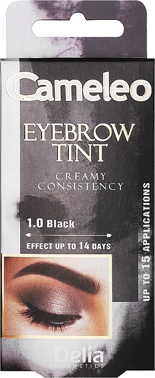 Крем-фарба для брів, чорна - Delia Eyebrow Tint Cream Cameleo 1.0 Black — фото N1