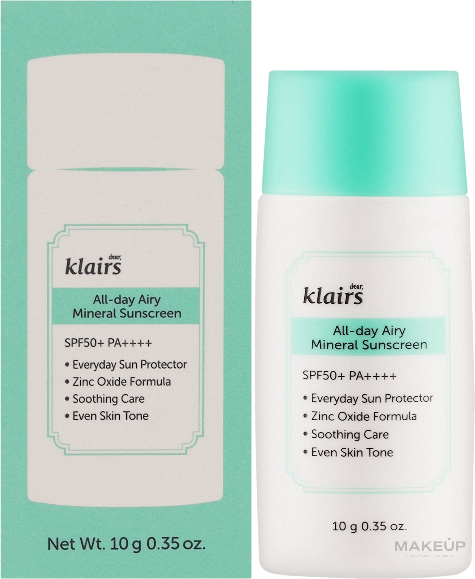 М’який мінеральний сонцезахисний крем - Klairs All-day Airy Mineral Sunscreen (міні) — фото 10g