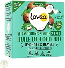 Духи, Парфюмерия, косметика Шампунь для волос 2 в 1 - Lovea Shampoo Coconut Oil Bar