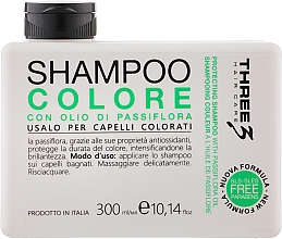Шампунь для фарбованого волосся з олією пасифлори - Faipa Roma Three Color Shampoo — фото N1