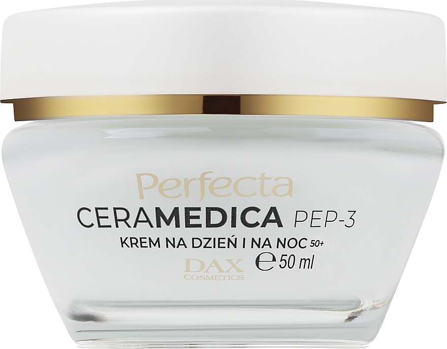 Ліфтинг-крем проти зморщок на день і ніч 50+ - Perfecta Ceramedica Pep-3 Lifting Anti-Aging Face Cream 50+ — фото N1