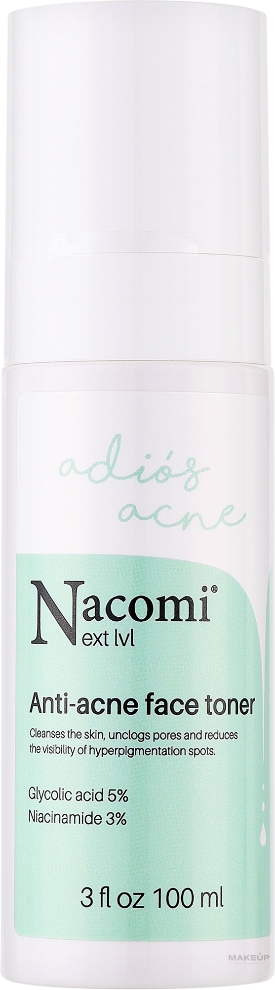 Тоник для лица против прыщей - Nacomi Next Level Anti-acne Face Toner — фото 100ml
