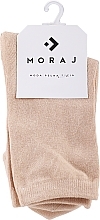 Женские высокие однотонные носки, темно-бежевые - Moraj — фото N1