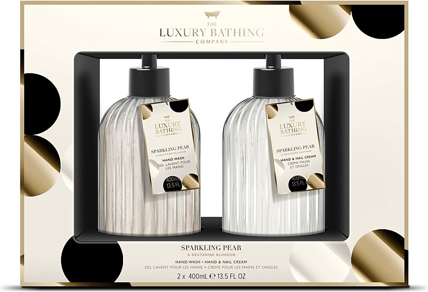 Набір - Grace Cole The Luxury Bathing Sparkling Pear & Nectarine Blossom Set (h/wash/400ml + h/cr/400ml) — фото N1