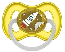 Парфумерія, косметика Пустушка латексна кругла 0-6 місяців "Space", жовта - Canpol Babies