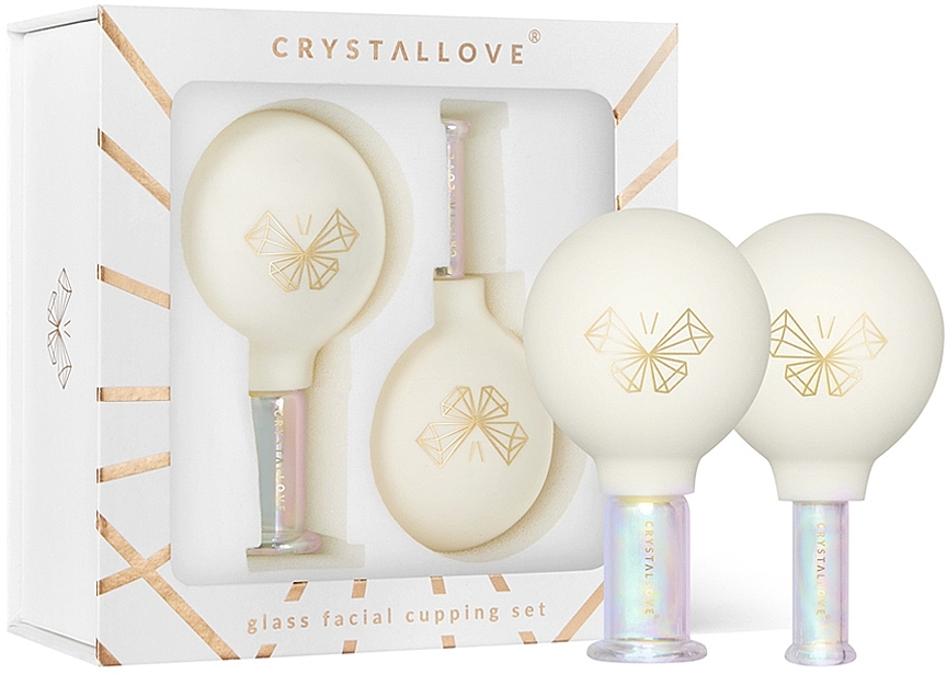 Скляні банки для масажу обличчя, шиї та зони декольте - Crystallove Glass Facial Cupping Set — фото N1