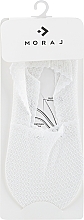 Жіночі низькі шкарпетки з мереживним оздобленням, білі, 1 пара - Moraj — фото N1