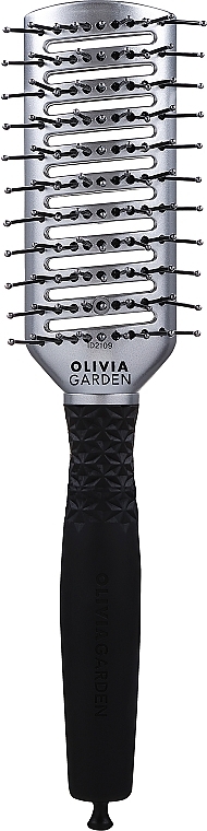 Тунельна щітка для волосся - Olivia Garden Essential Style Tunnel Nylon Silver — фото N1