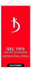 Гелевые типсы для наращивания ногтей "Medium Ballerina" - Kodi Professional Gel Tips — фото N1