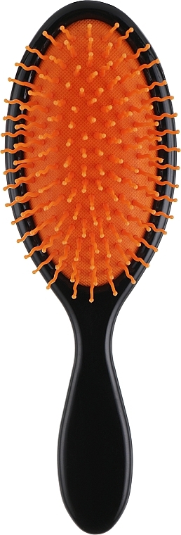 Щетка для волос массажная С0256-2, черная с оранжевым - Rapira