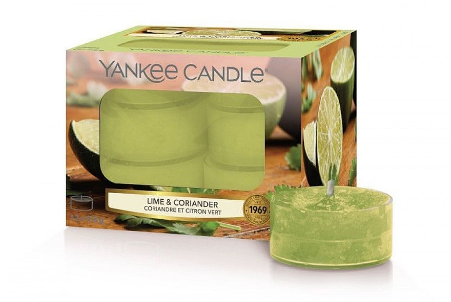 Чайні свічки - Yankee Candle Scented Tea Light Candles Lime & Coriander — фото N1