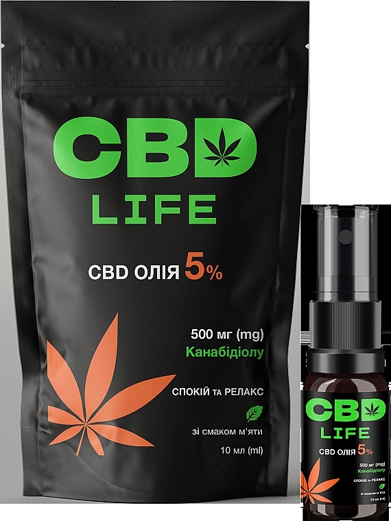 Диетическая добавка CBD масло 5% со вкусом мяты - CBD Life — фото N1