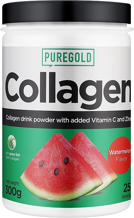 Коллаген с витамином С и цинком, арбуз - PureGold Beef Collagen Watermelon Sorbet — фото N1