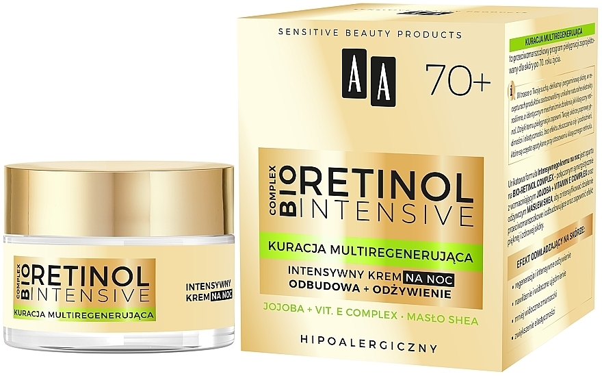 Інтенсивний нічний крем для обличчя 70+ - AA Cosmetics Retinol Intensive Healthy Glow 70+ Night Cream — фото N2
