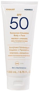 Эмульсия для лица и тела - Korres Yoghurt Sunscreen Emulsion Body+Face SPF 50  — фото N1