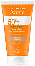 Парфумерія, косметика Сонцезахисний крем для обличчя з ефектом тонування - Avene Cleanance Tinted SPF 50+
