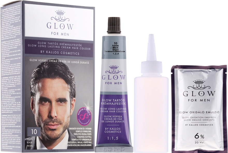 Краска для волос - Kallos Cosmetics Glow Long Lasting Cream Hair Colour Man — фото N1