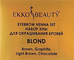 Набор - Nikk Mole Ekko Beauty Eyebrow Henna Set Blond (eyebrow/henna/4x5ml) — фото N2