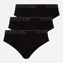 Трусы-слипы для мужчин, 3 шт., 83057, black - U.S. Polo Assn. — фото N1