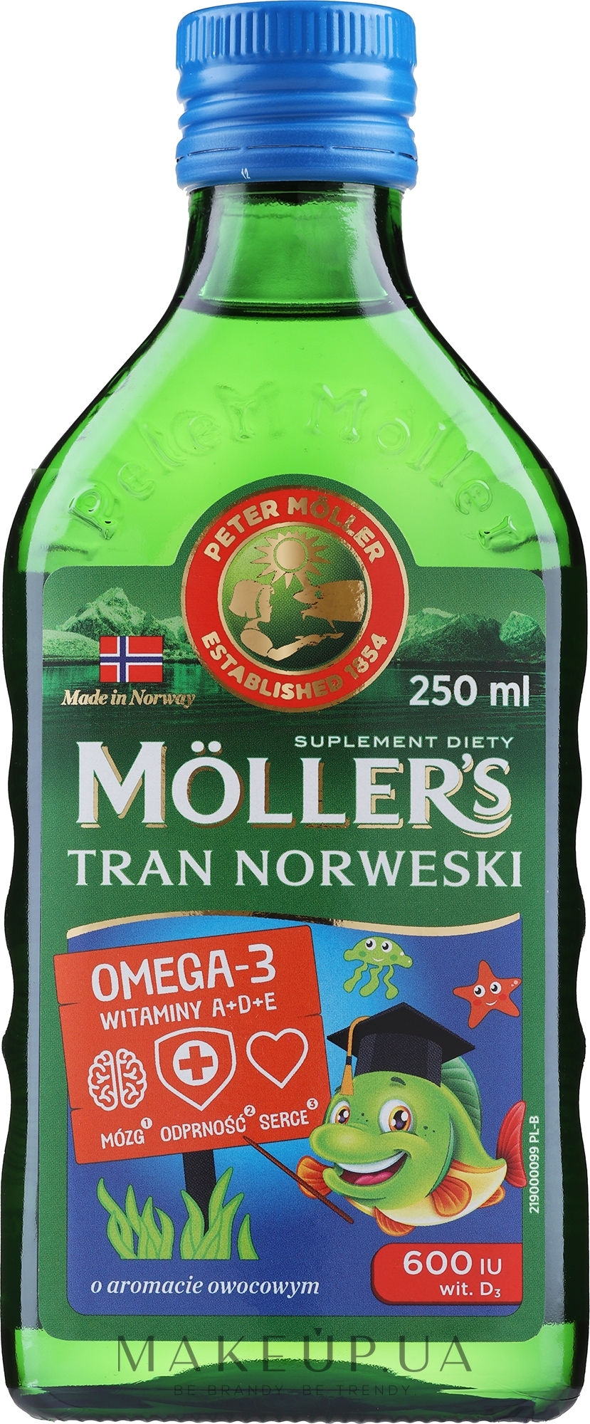 Харчова добавка з фруктовим ароматом "Omega 3 + D3" - Mollers — фото 250ml