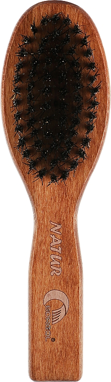 Гребінець для волосся із зубцями зі щетини кабана, 6 рядків, плоский - Gorgol — фото N1