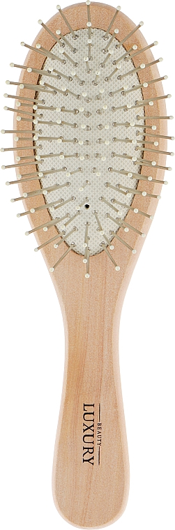 Массажная щетка для волос, HB-03-05, деревянная овальная малая - Beauty LUXURY — фото N1