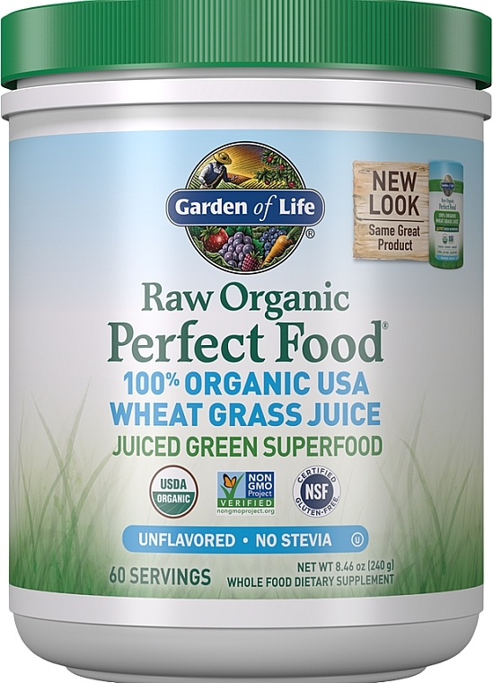 Пищевая добавка "Сырая органическая пшеничная трава" - Garden of Life Raw Organic Perfect Food Wheat Grass Juice Unflavored  — фото N1