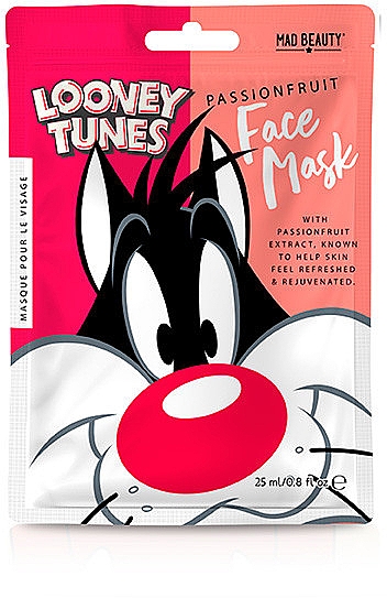 Тканинна маска для обличчя з ароматом маракуї - Mad Beauty Looney Tunes Mascarilla Facial Sylvester — фото N1