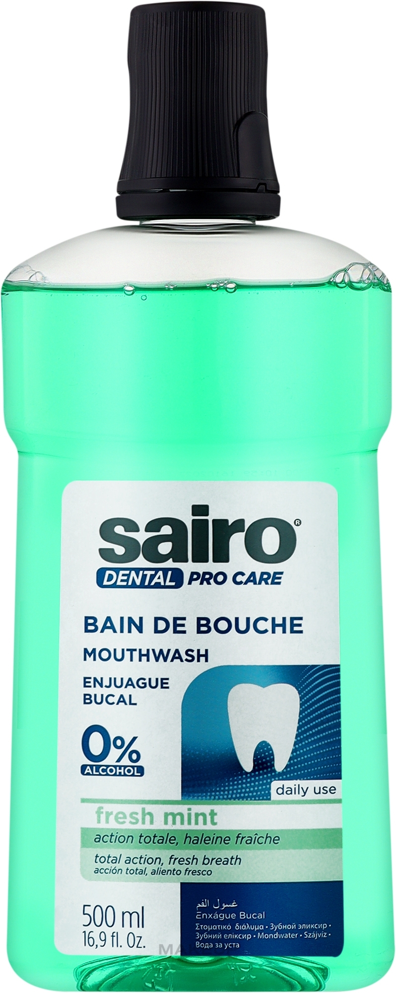 Ополаскиватель для полости рта "Свежая мята" - Sairo Fresh Mint Mouthwash — фото 500ml