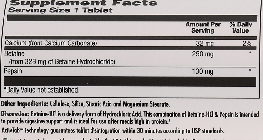 Харчова добавка "Бетаїну гідрохлорид" - Kal Betaine HCl Plus 250 mg — фото N5