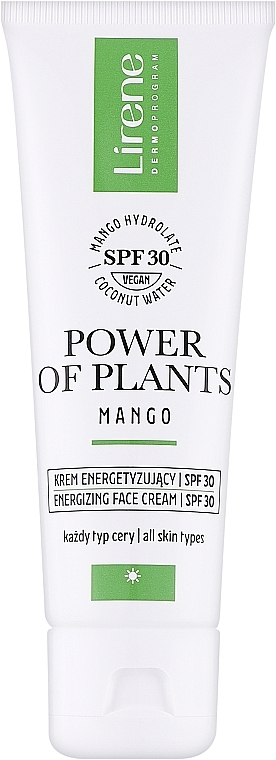 Енергетичний крем для обличчя - Lirene Power Of Plants Mango Energizing Fece Cream SPF30
