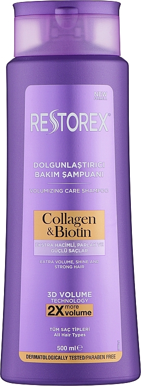 Шампунь для надання об'єму волосся - Restorex Collagen & Biotin  — фото N1