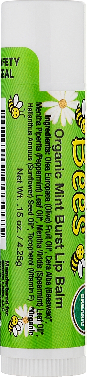 Бальзам для губ органический «Мята» - Sierra Bees Mint Burst Lip Balm — фото N2