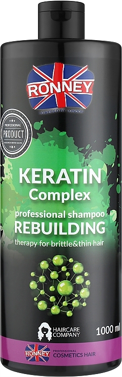Шампунь для тонкого і ламкого волосся з кератином - Ronney Keratin Complex Rebuilding Shampoo — фото N2