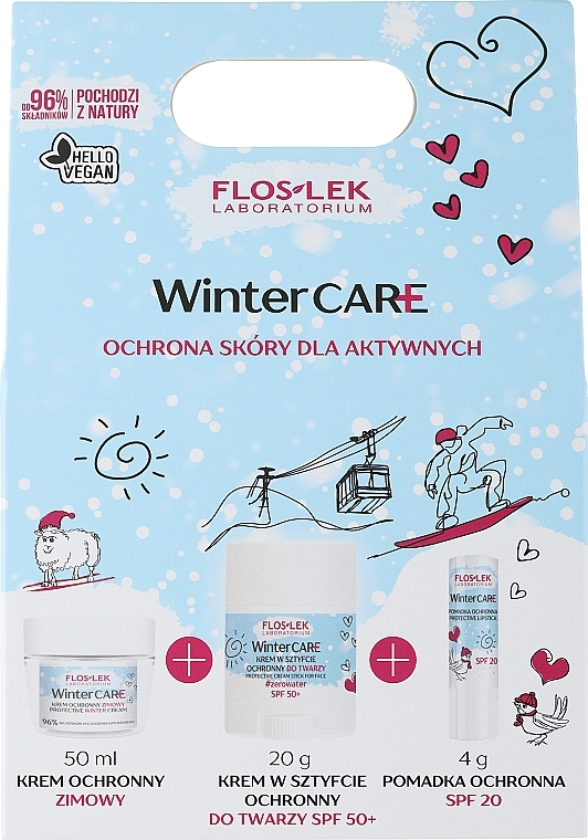 Набор - FlosLek Laboratorium Winter Care (f/cr/50ml + f/cr/st/20g + lip/balm/4g) — фото N1