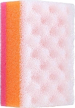 Прямокутна губка для ванни, рожево-помаранчево-біла - Ewimark — фото N1