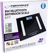 Весы напольные, диагностические, черные - Esperanza 8 In 1 Bluetooth Bathroom Scale B.Fit EBS016K — фото N4