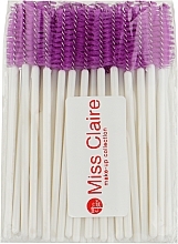 Одноразові щіточки для вій і брів, 100 шт., біло-фіолетові - Miss Claire — фото N1