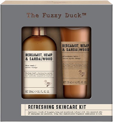 Набор - Baylis & Harding The Fuzzy Duck Bergamot, Hemp & Sandalwood Luxury Skincare Duo Gift Set (f/wash/300ml + ash/balm/130ml) — фото N1