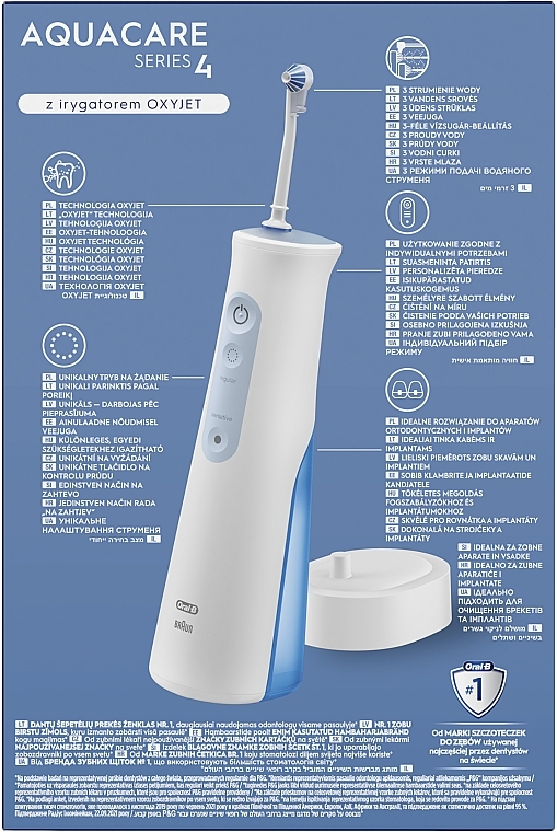 Ирригатор с технологией "Oxyjet", бело-голубой - Oral-B Power Oral Care Series 4 AquaCare Irygator MDH20.026.2 — фото N5