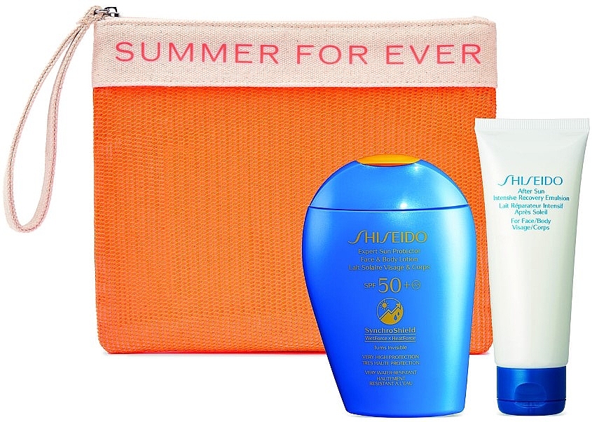 Набор - Shiseido Sun Protection Essentials (lot/150ml + emuls/75ml + pouch) — фото N1