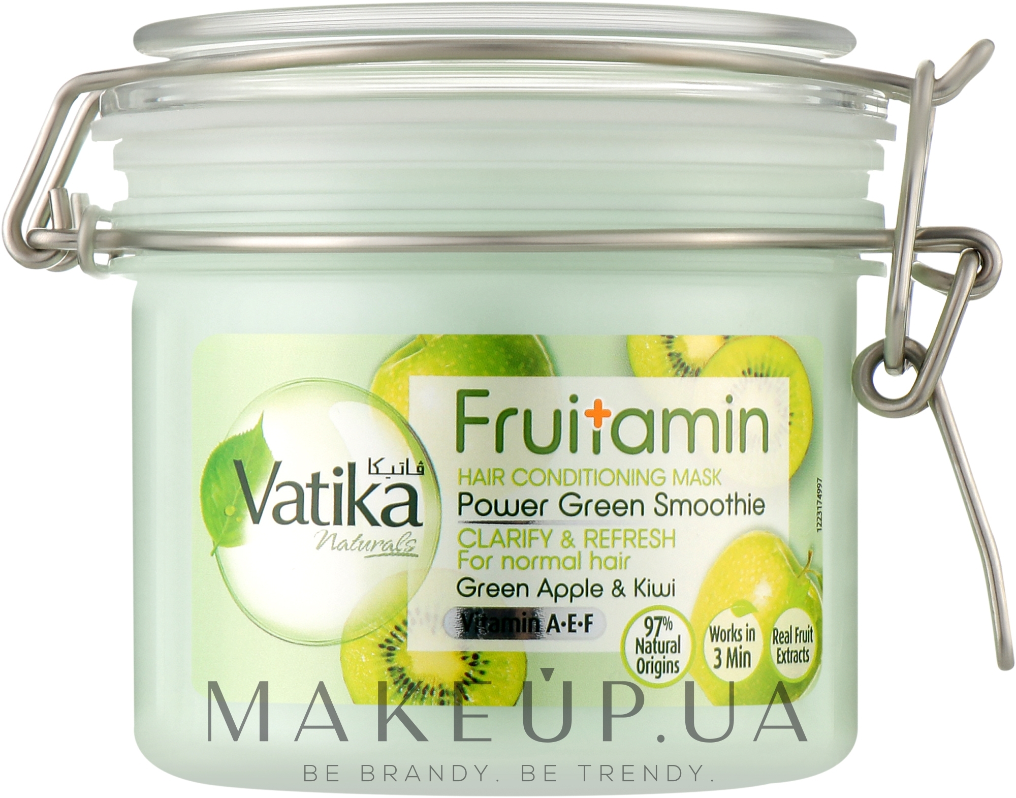 Маска для волос "Зеленое яблуко и киви" - Dabur Vatika Naturals Fruitamin Green Apple And Kiwi Hair Conditioning Mask — фото 350g